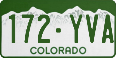 CO license plate 172YVA