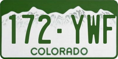 CO license plate 172YWF