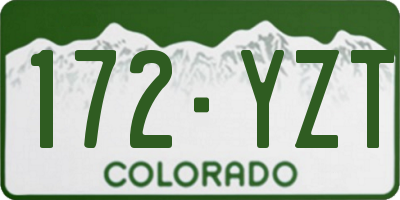 CO license plate 172YZT