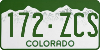 CO license plate 172ZCS