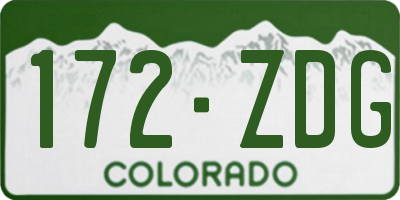 CO license plate 172ZDG