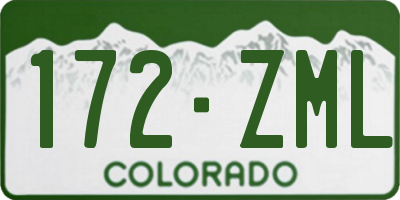 CO license plate 172ZML