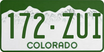 CO license plate 172ZUI