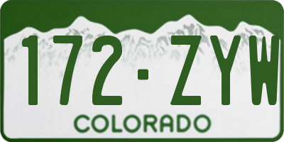 CO license plate 172ZYW