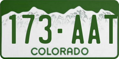 CO license plate 173AAT