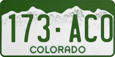 CO license plate 173ACO