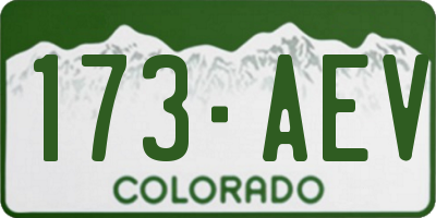 CO license plate 173AEV