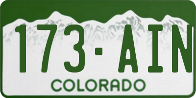 CO license plate 173AIN