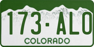 CO license plate 173ALO