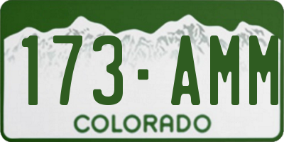 CO license plate 173AMM