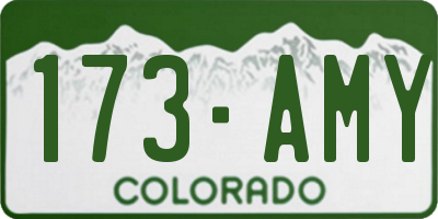 CO license plate 173AMY