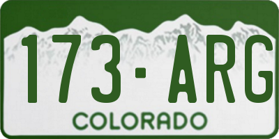 CO license plate 173ARG