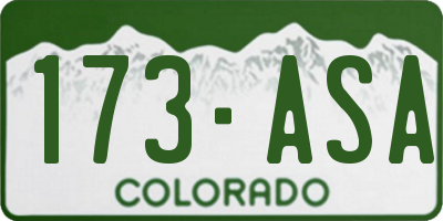 CO license plate 173ASA
