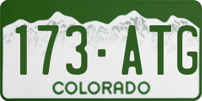 CO license plate 173ATG