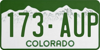 CO license plate 173AUP