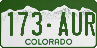 CO license plate 173AUR