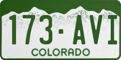CO license plate 173AVI