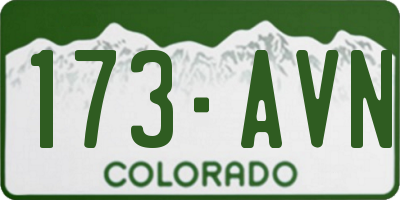CO license plate 173AVN