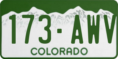CO license plate 173AWV