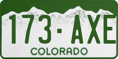 CO license plate 173AXE