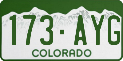 CO license plate 173AYG