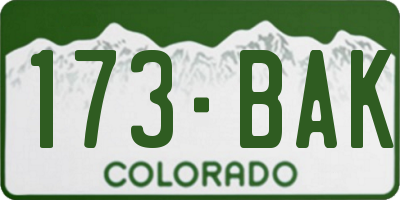 CO license plate 173BAK