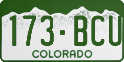 CO license plate 173BCU