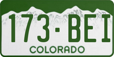CO license plate 173BEI