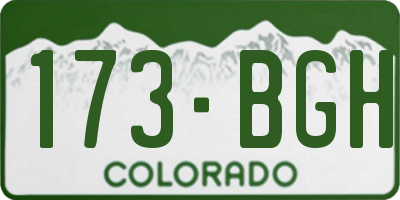 CO license plate 173BGH