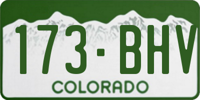 CO license plate 173BHV