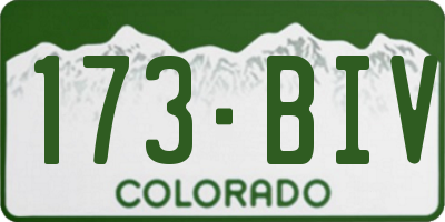 CO license plate 173BIV