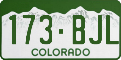 CO license plate 173BJL