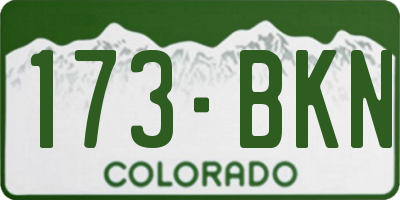 CO license plate 173BKN