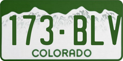 CO license plate 173BLV