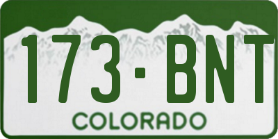 CO license plate 173BNT