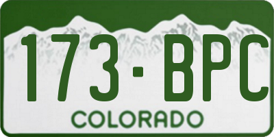 CO license plate 173BPC