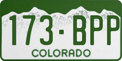 CO license plate 173BPP