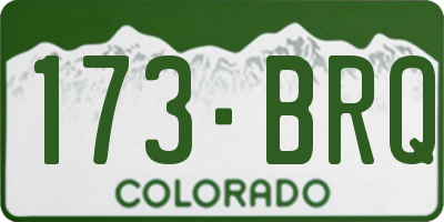 CO license plate 173BRQ