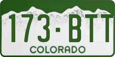 CO license plate 173BTT