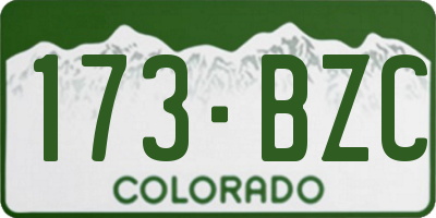 CO license plate 173BZC