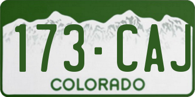 CO license plate 173CAJ