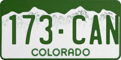 CO license plate 173CAN