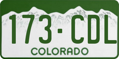 CO license plate 173CDL