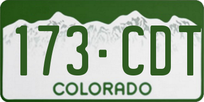 CO license plate 173CDT