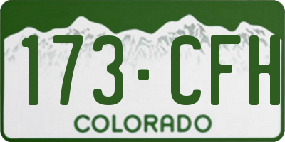 CO license plate 173CFH