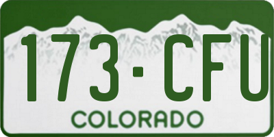 CO license plate 173CFU