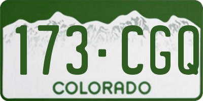 CO license plate 173CGQ