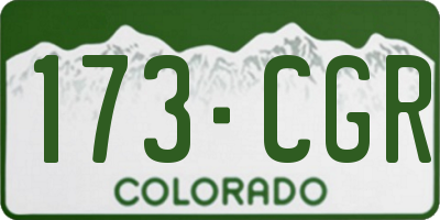 CO license plate 173CGR
