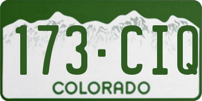 CO license plate 173CIQ