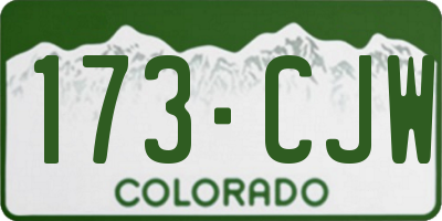 CO license plate 173CJW